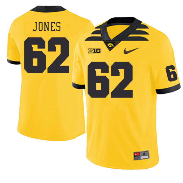 Iowa Hawkeyes #62 Cal Jones College Football Jerseys Stitched Sale-Gold